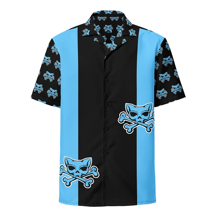 Blue Kat Skull Bowling Shirt product image (1)