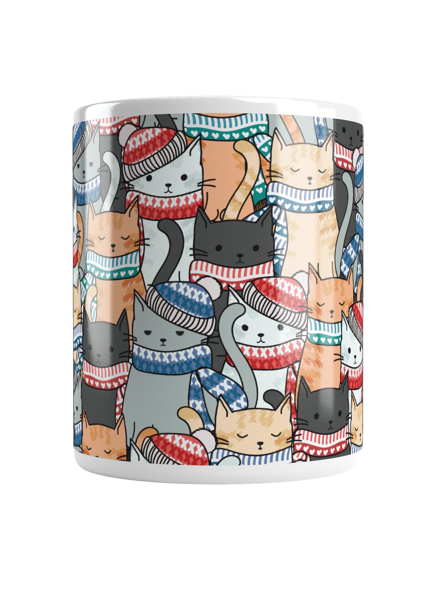 Cats in Winter Hats & Scarves Coffee Mug product image (7)