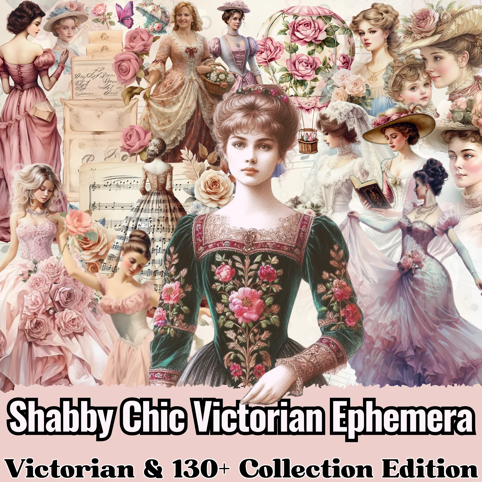 Shabby Chic Victorian Ephemera PDF – 130+ Printable Fussy Cuts for Junk Journals product image (1)