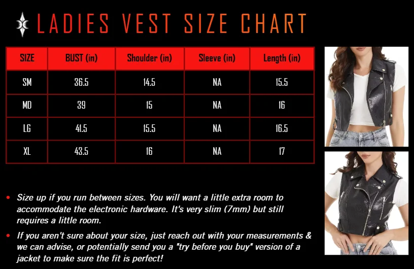 Ladies Snakeskin Crop-Top Leather Rocker Vest product image (10)
