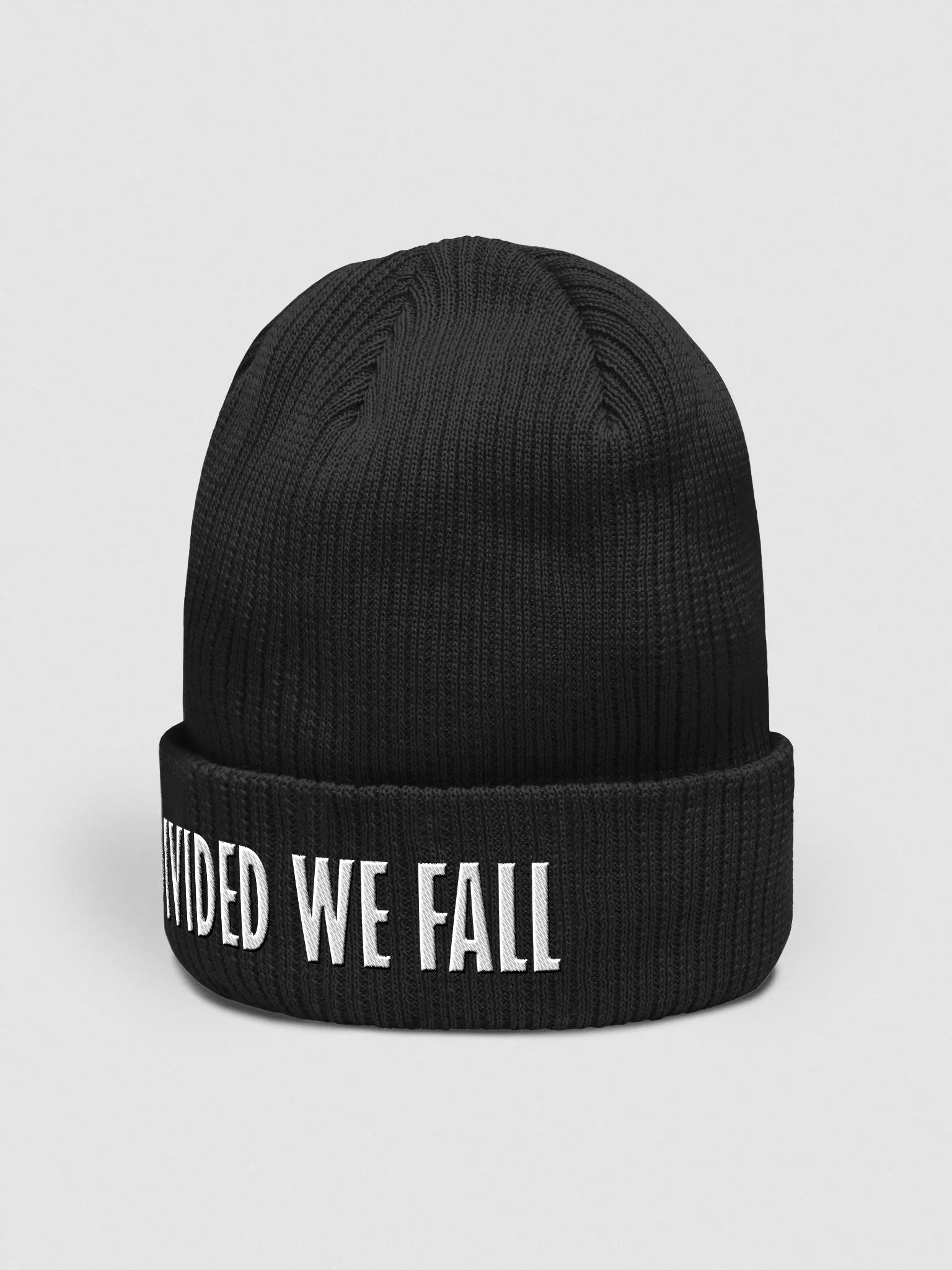 Divided We Fall - White - Beechfield Organic Ribbed Beanie product image (2)