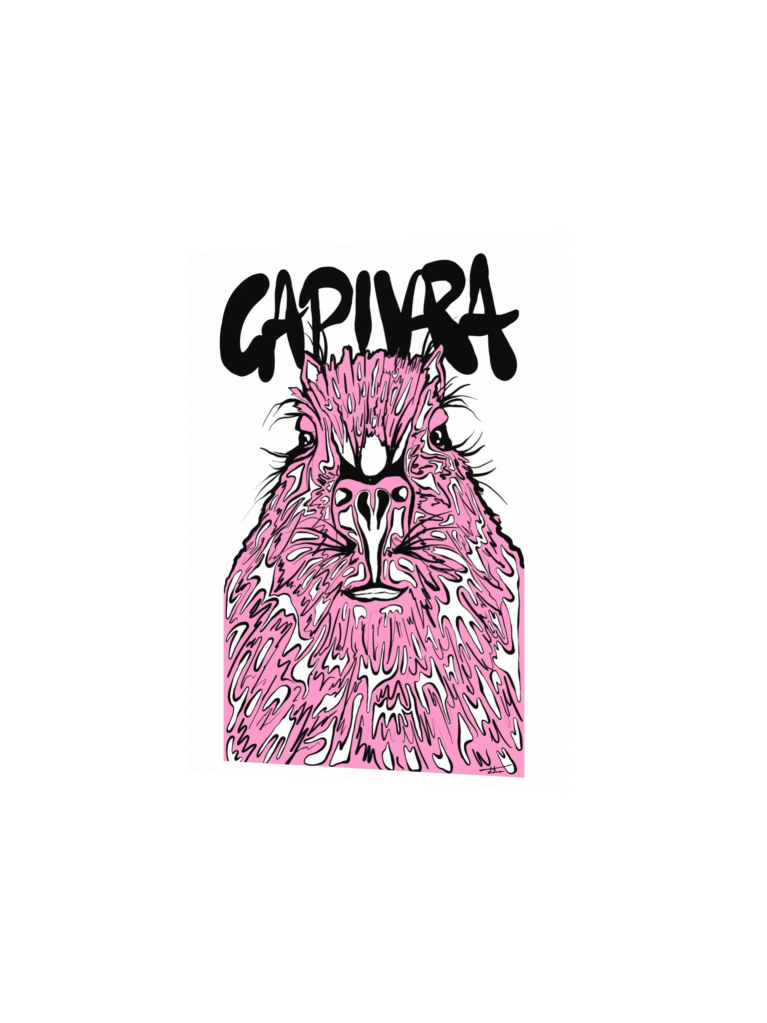 "Pink Capivara" Art Print product image (2)