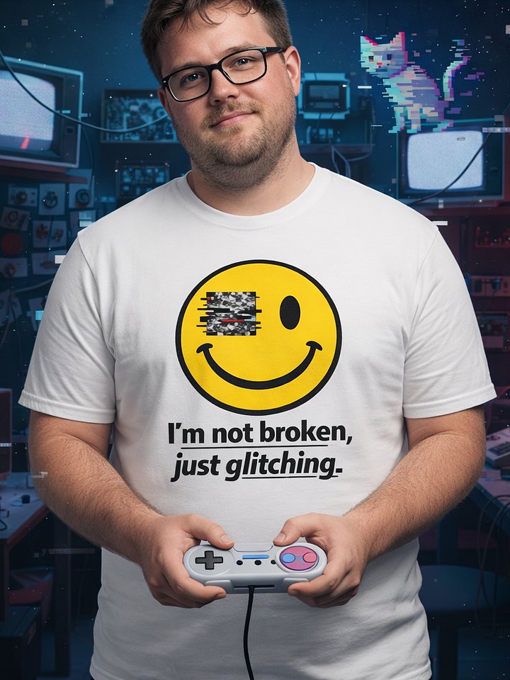 “Just Glitching” Retro Reality Tee product image (1)