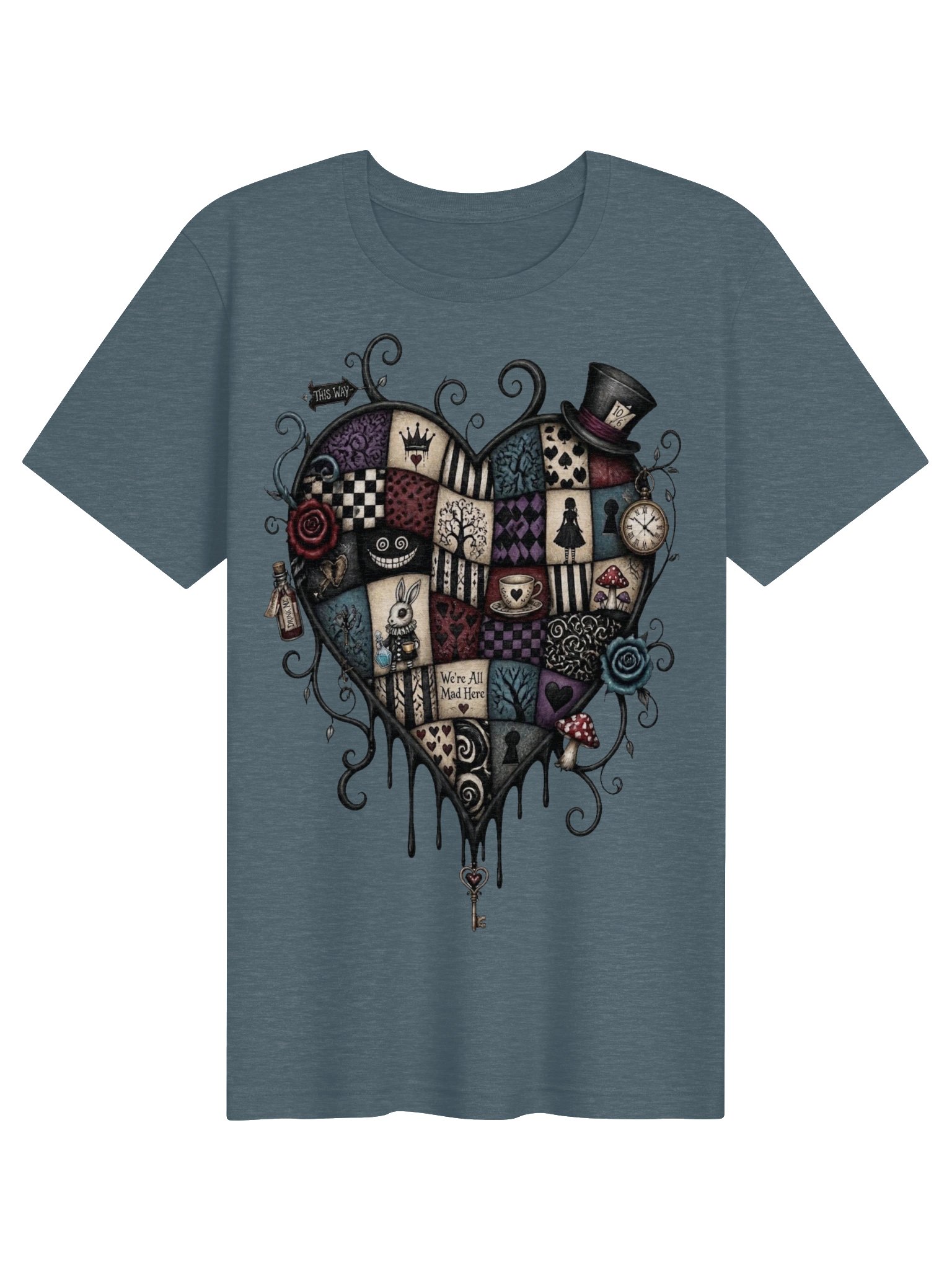 Wonderland Queen of Hearts Shirt, Whimsigoth Alice Tee, Mad Tea Party Graphic product image (16)