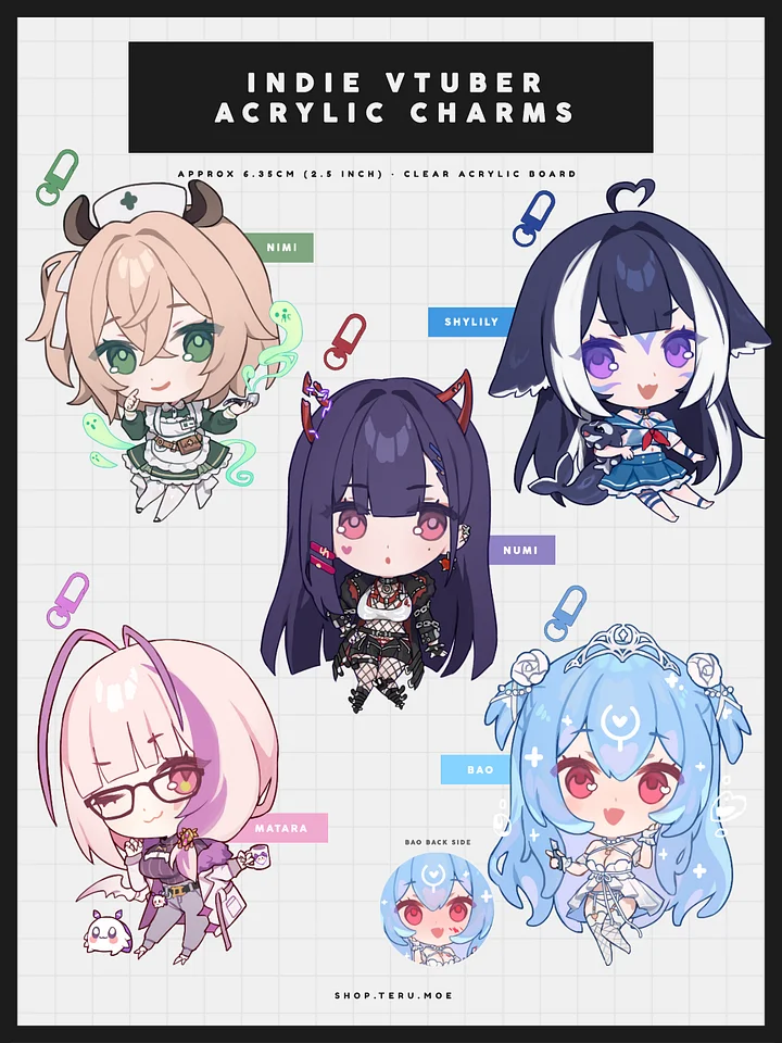 Indie VTuber Acrylic Charms product image (1)