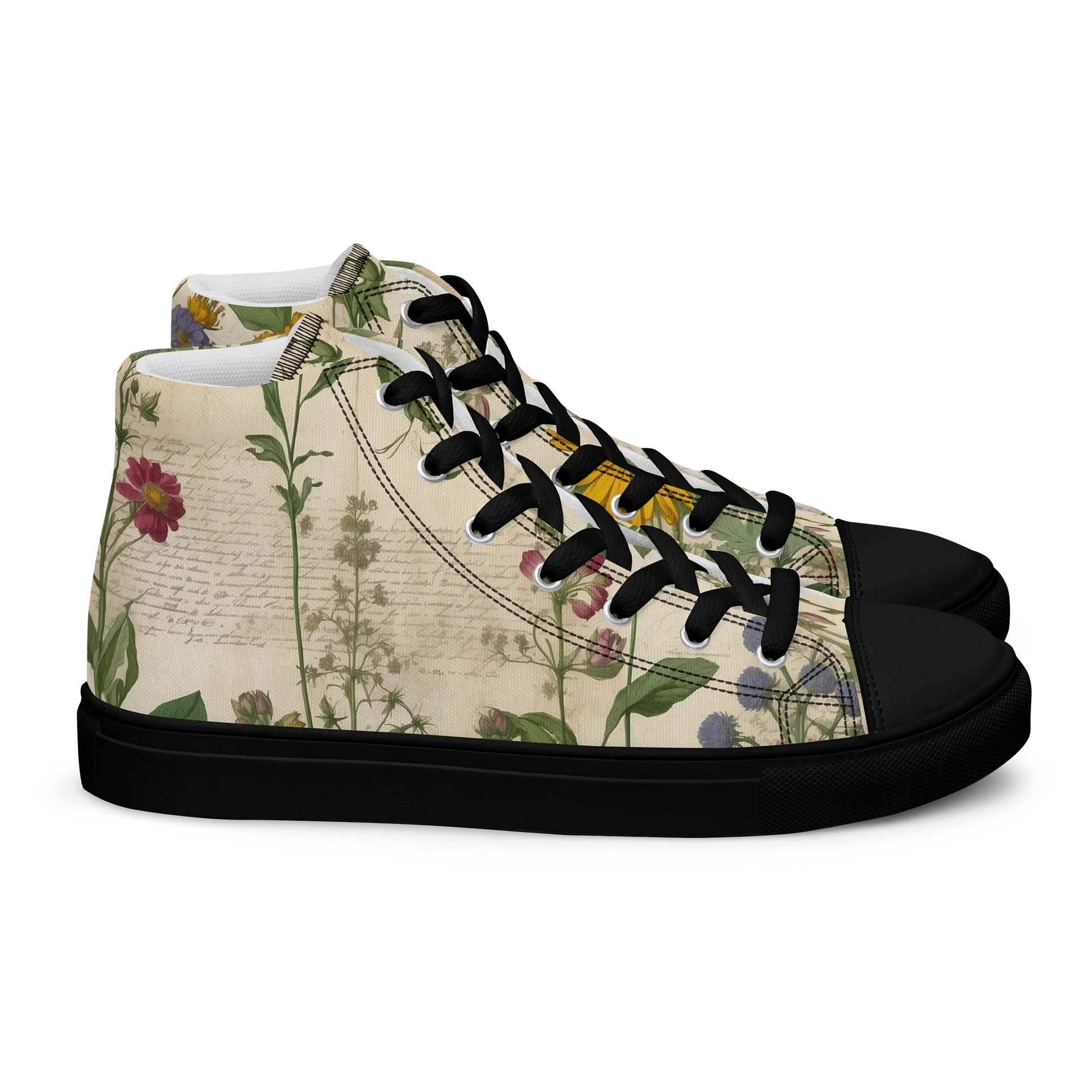 Vintage Wildflower High Top Canvas Shoes product image (2)