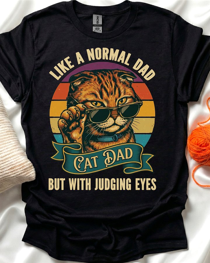 Judging Eyes Cat Dad T-Shirt product image (1)