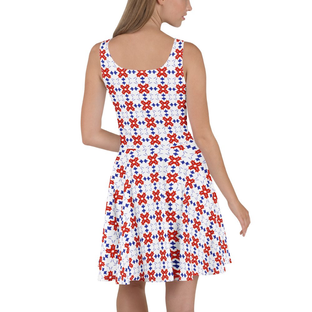 Bold Red & Blue Floral Dress product image (3)