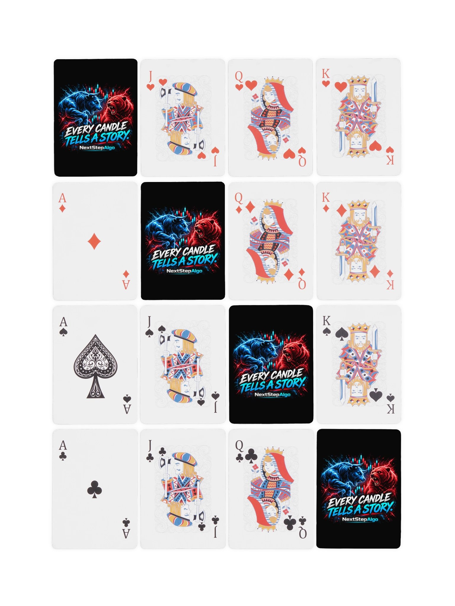 NextStepAlgo Bull vs. Bear – Every Candle Tells a Story Playing Cards product image (5)
