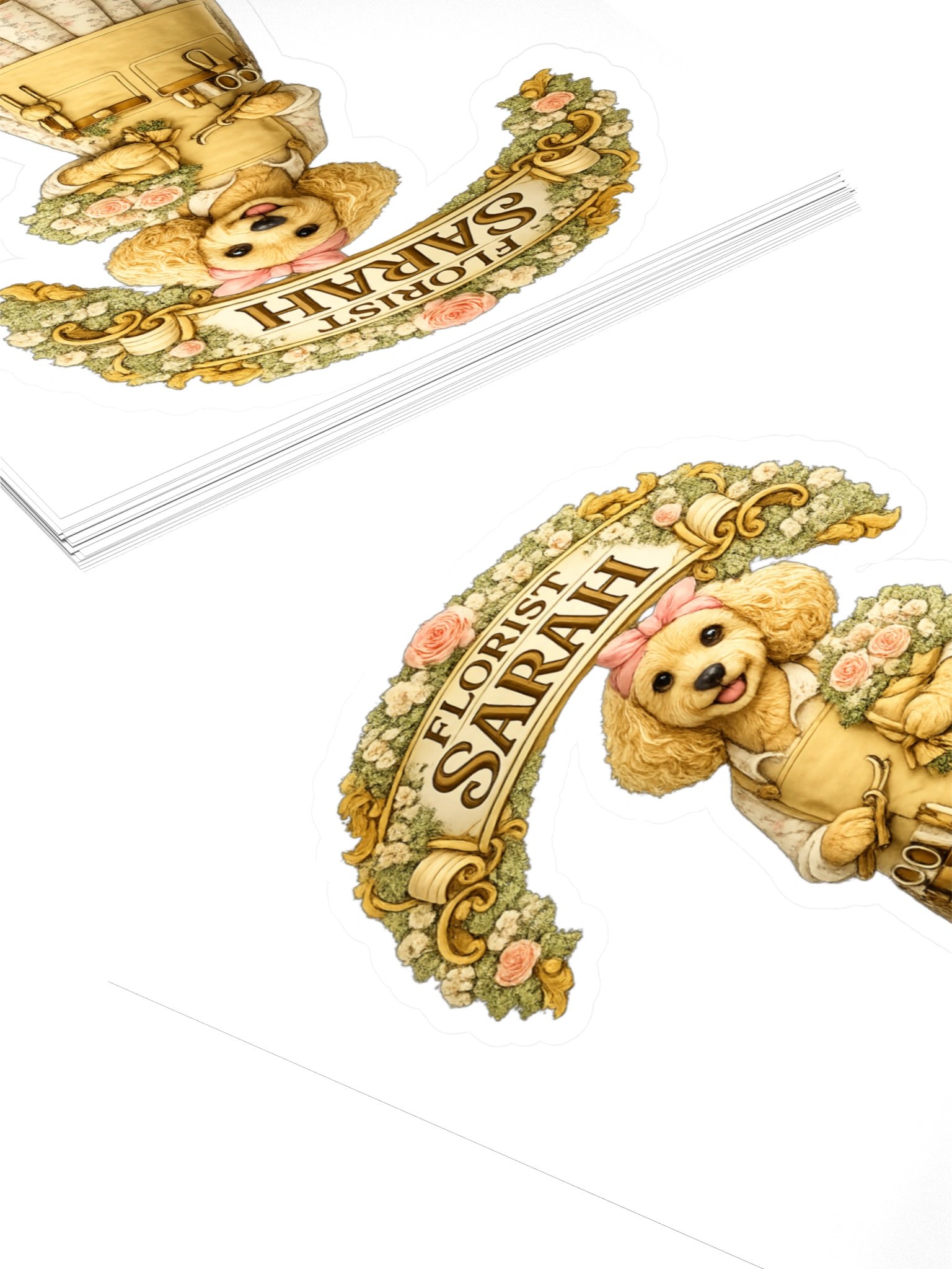 Florist Sarah Dog Kiss Cut Sticker product image (4)