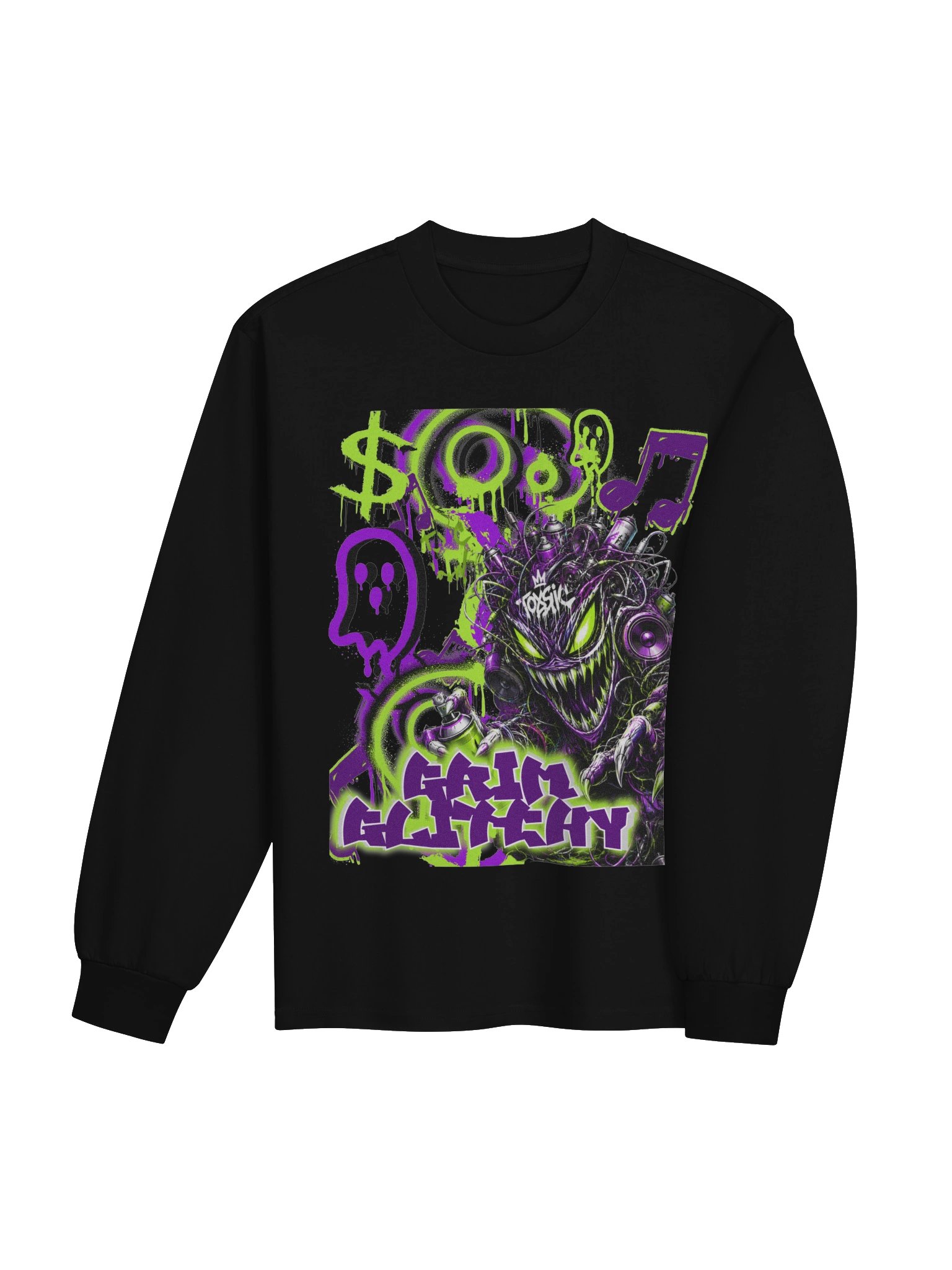 Grim Glitchy Graffiti Long Sleeve product image (4)
