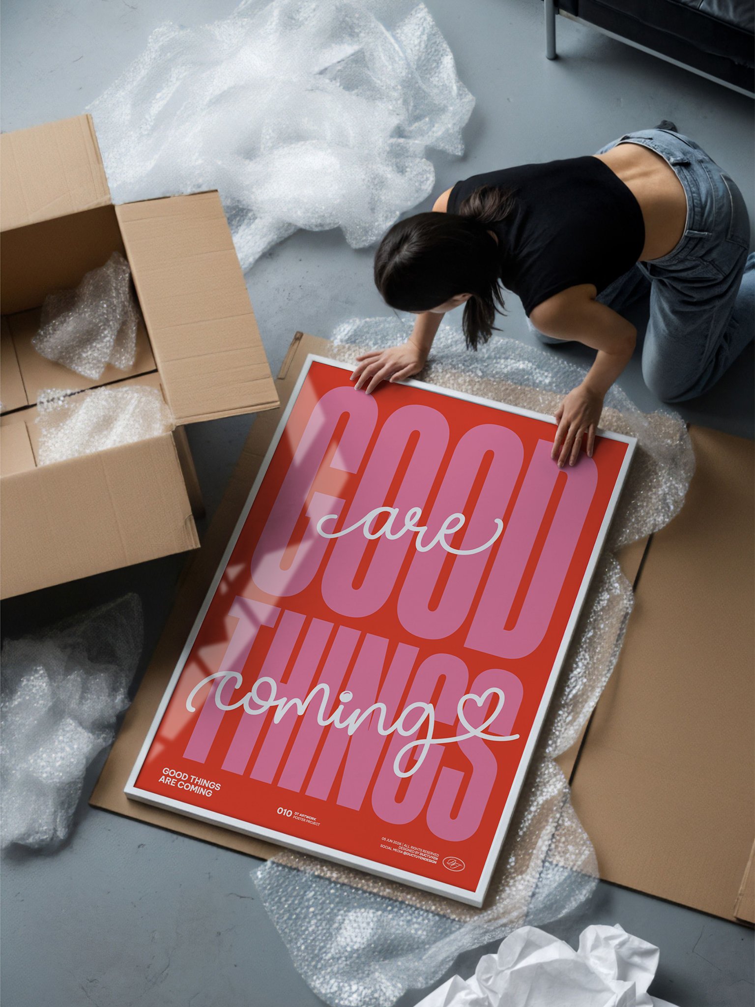 "GOOD THINGS ARE COMING" Typography Framed Poster product image (6)