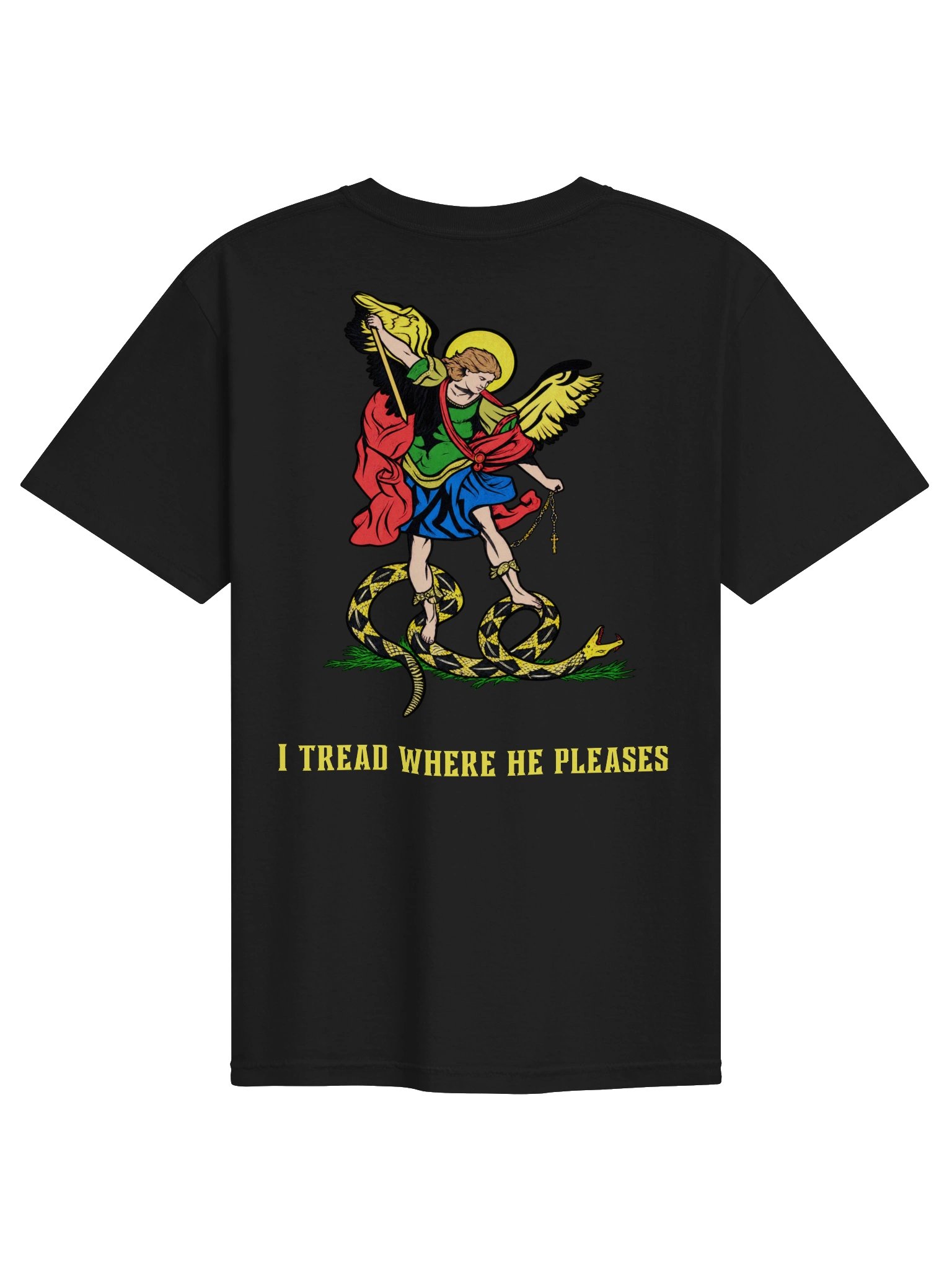 Saint Michael 'I tread where He pleases' - T-shirt product image (1)