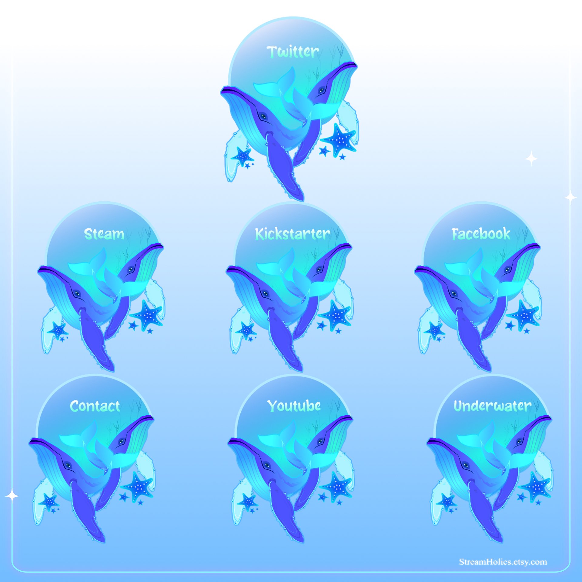UNDERWATER Stream Overlay Animated Pack, Whale Stream Overlay Animated, Ocean Stream Overlay, Blue Stream Overlay Animated, Blue Overlay product image (5)