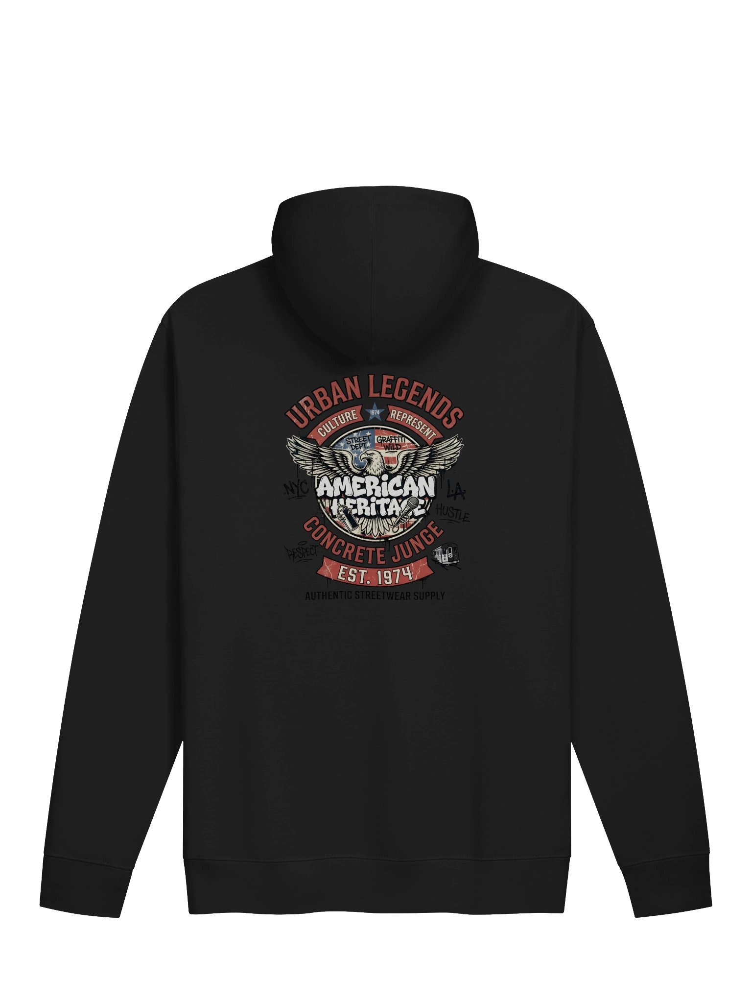Urban Legends Eagle Graphic Hoodie - American Heritage Graffiti Streetwear Sweatshirt product image (1)