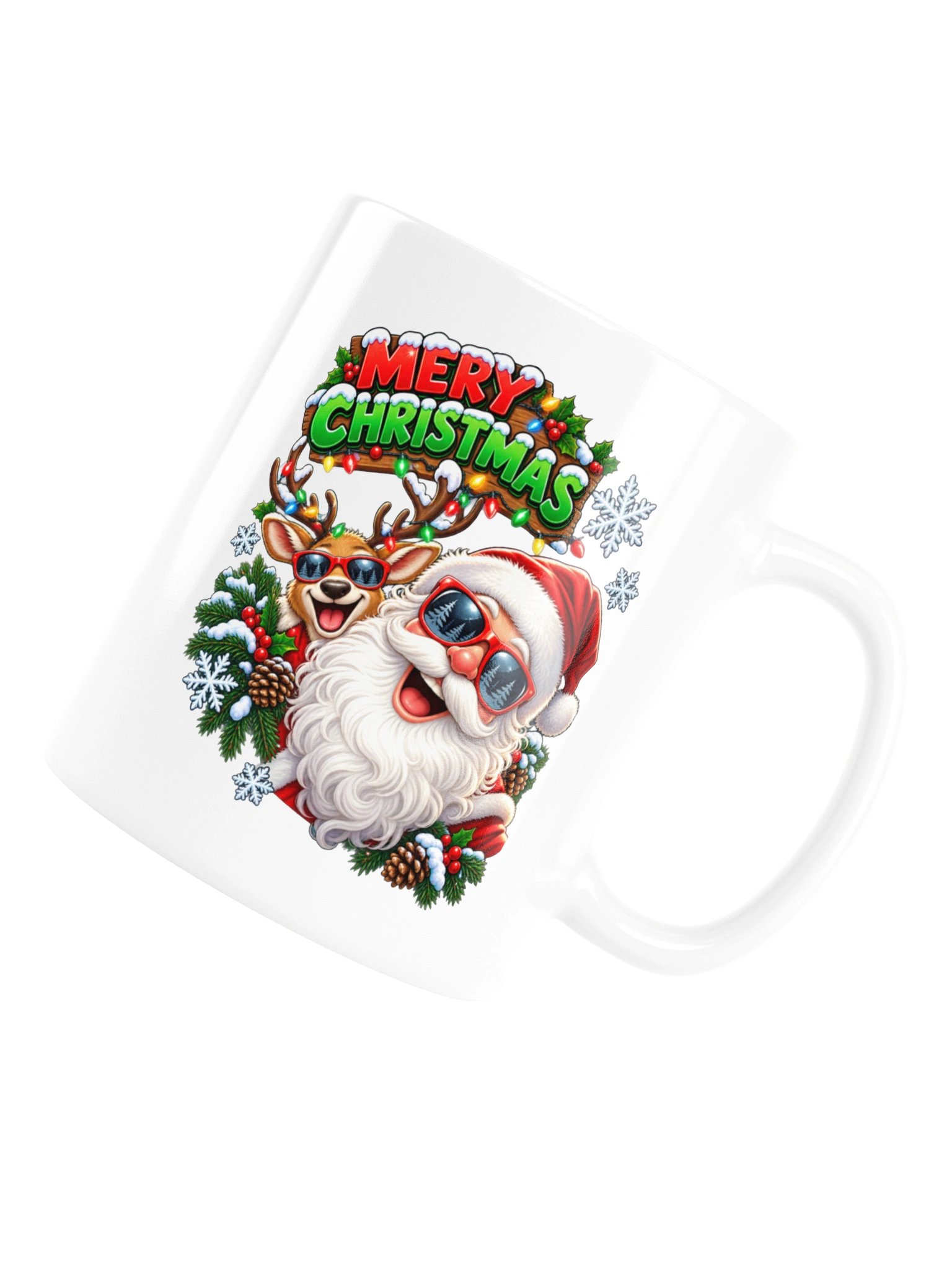 Merry Christmas — Santa & Reindeer Holiday Selfie - Mug product image (17)