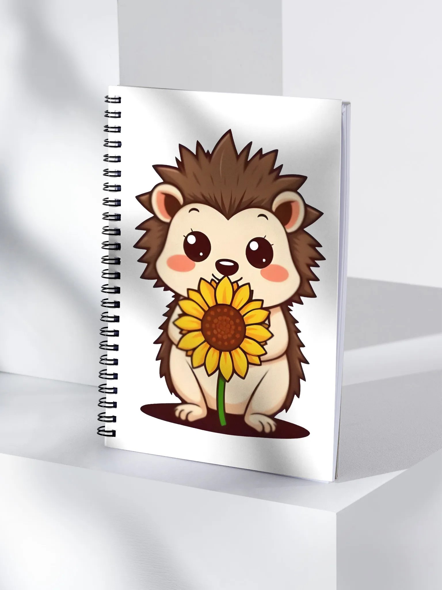 Sunflower Hedgehog Spiral Doted Notebook product image (4)