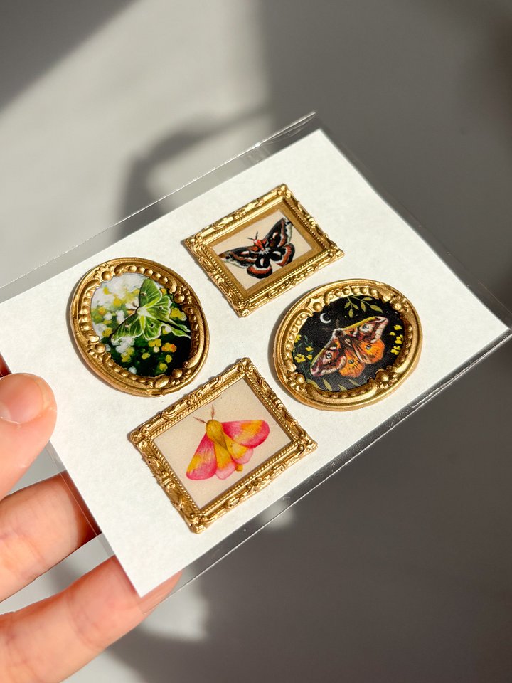 Moth Mini Handmade Sticker Gallery Sheet- Pack of 4 product image (2)