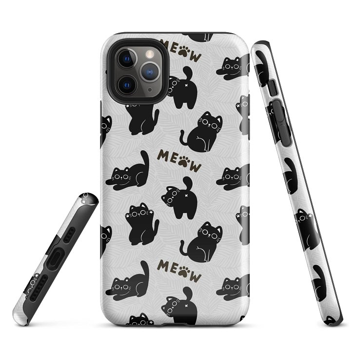Whimsical Meow Black Cat iPhone® Tough Case product image (3)