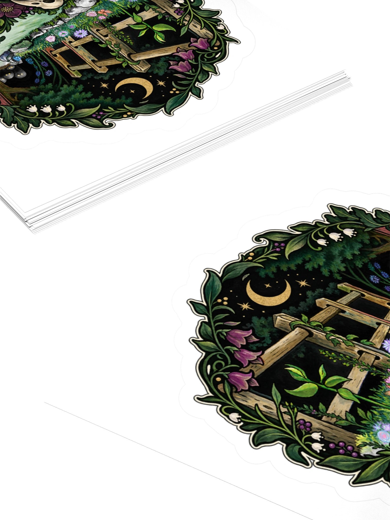 Moonlit Forest Circle Kiss Cut Sticker product image (11)