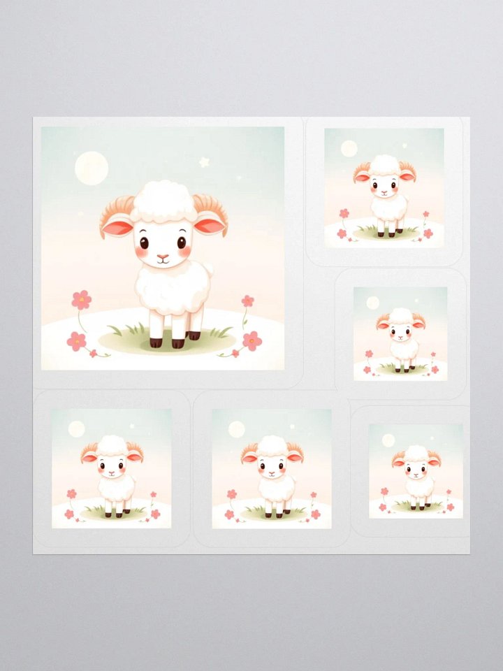 Whimsical Sheep Dreams Kiss Cut Stickers product image (1)
