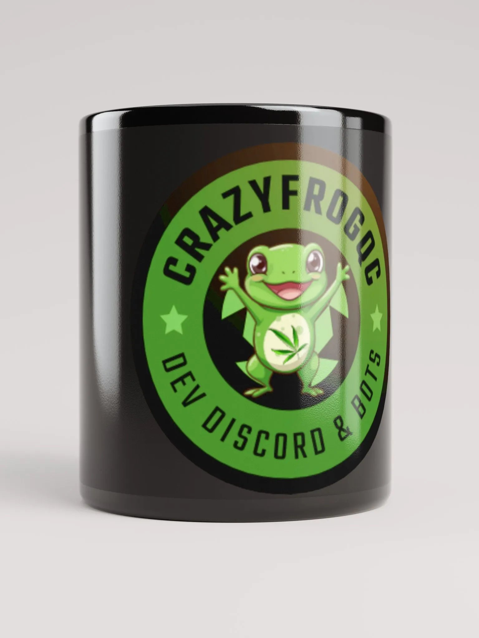 Smiling Frog Black Glossy Mug product image (9)