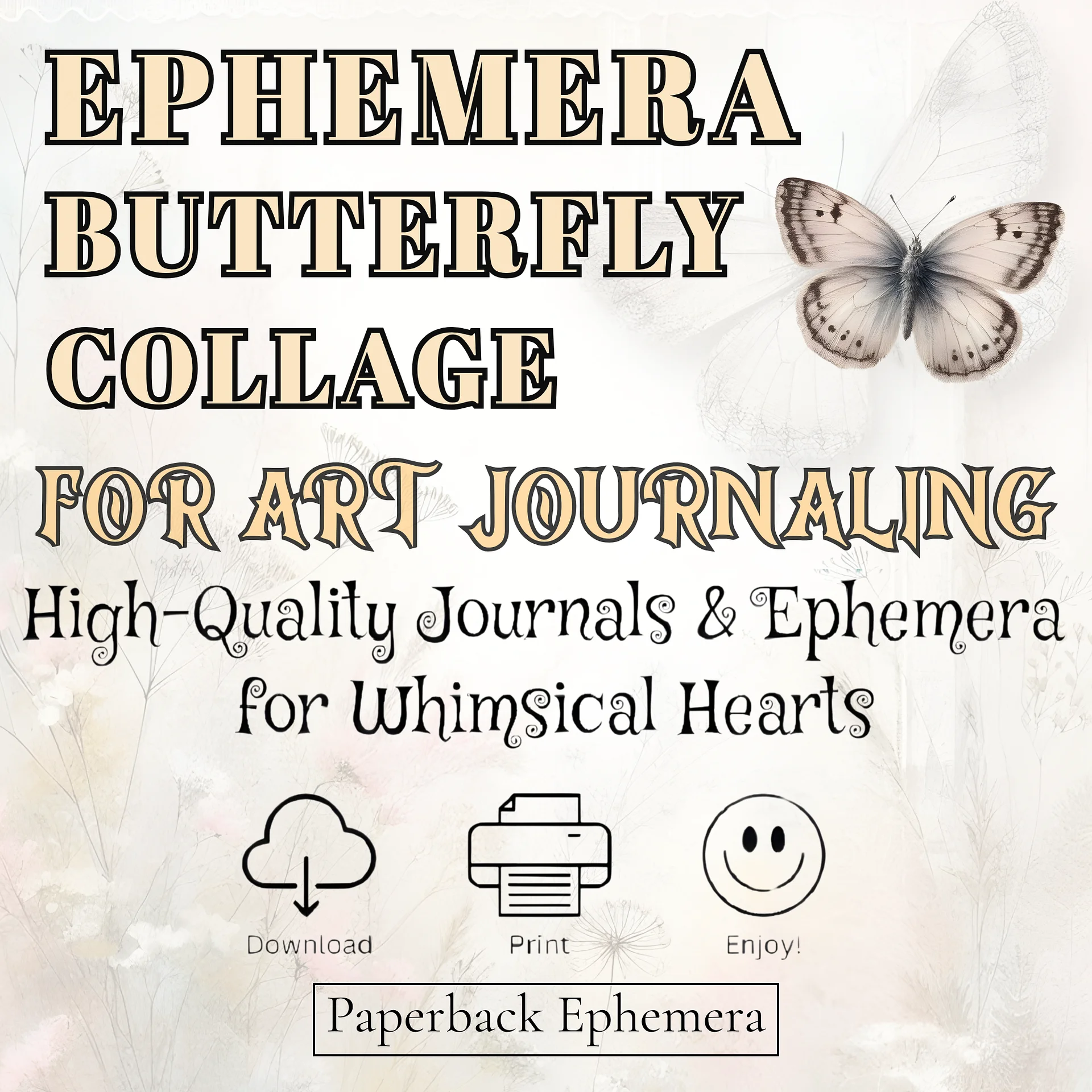 Vintage Butterfly Ephemera Printable PDF – 180+ Cut-Outs for Junk Journals, Scrapbooking & Collage product image (5)