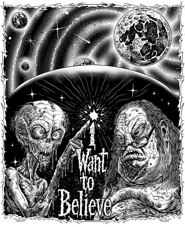 Intergalactic Obscurity B/W Heavyweight Tee product image (1)