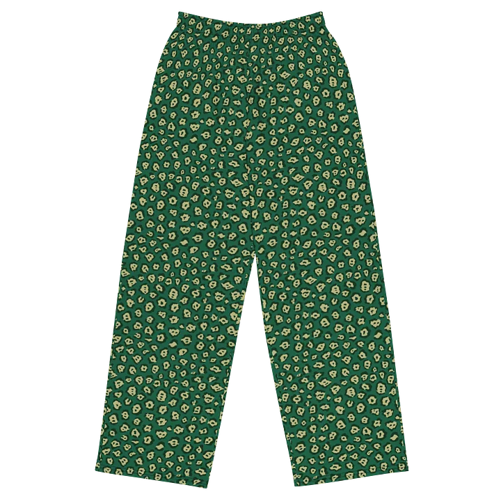 Green Mini Leopard Pattern Wide-Leg Pants product image (1)