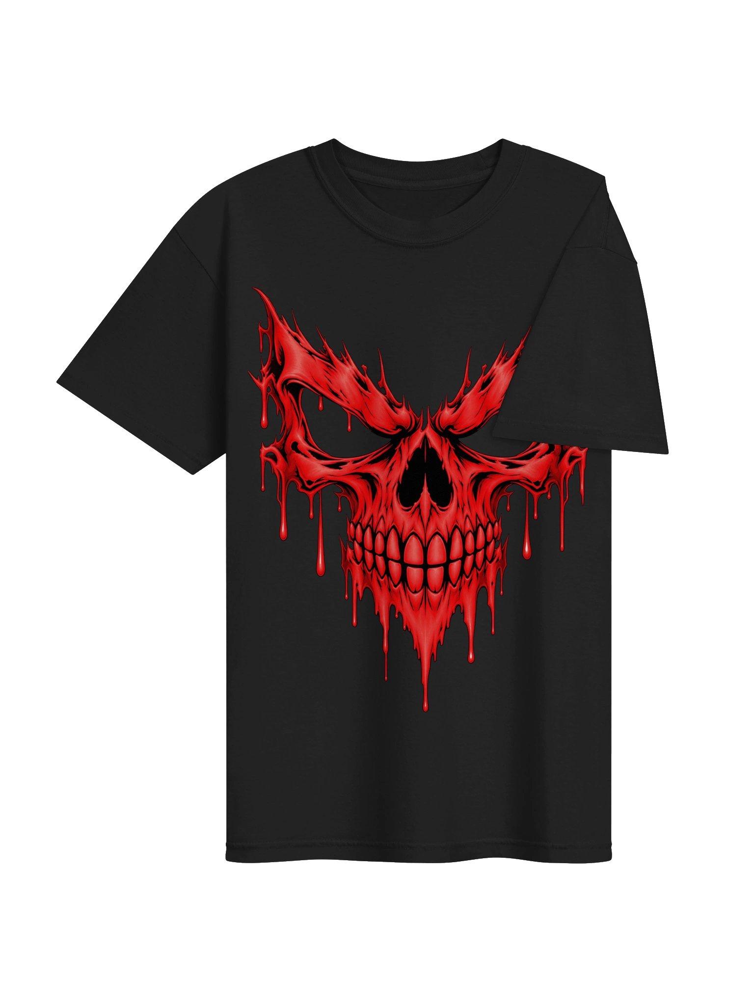 Blood Drip Skull Heavyweight Streetwear Tee product image (40)