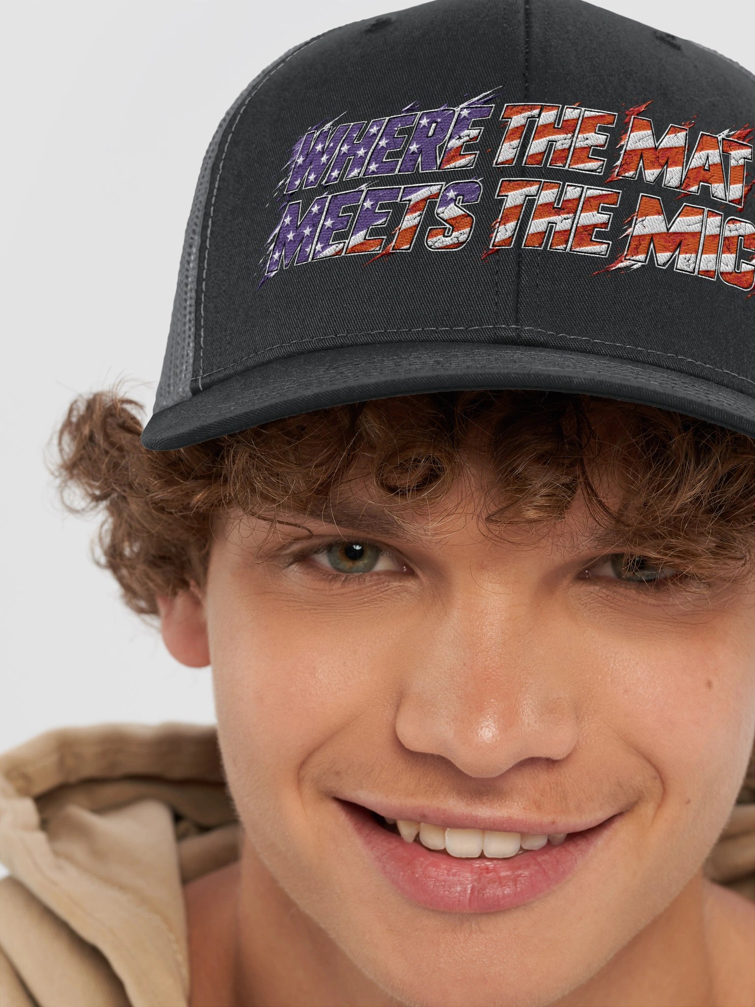 Where the Mat Meets the Mic 250 Trucker Hat product image (54)