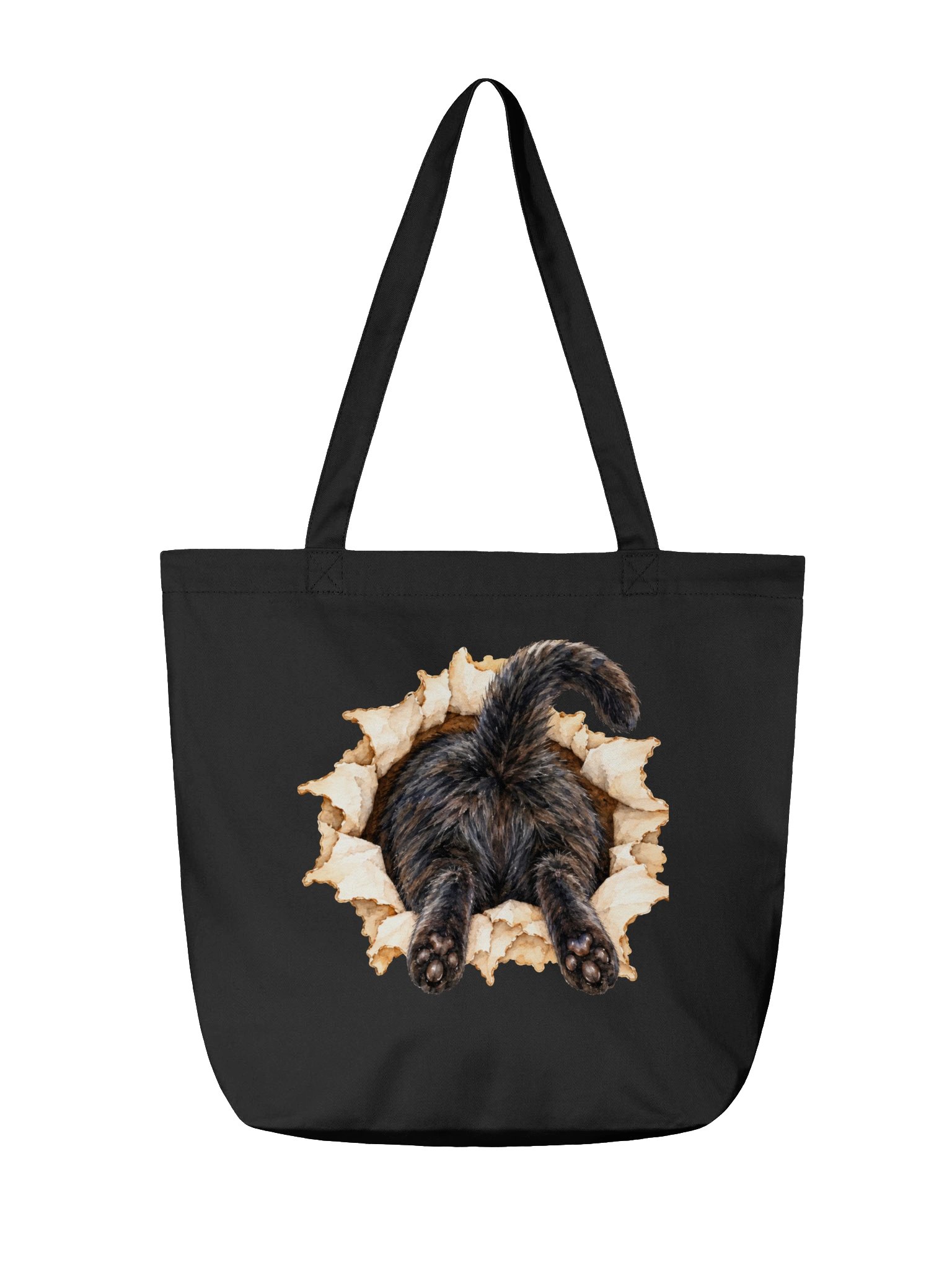 Peekaboo Black Cat Front and Back Tote Bag product image (3)