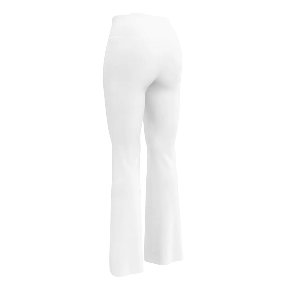 Zenith Women's High-Waisted Flare Leggings with UPF 50+ and Recycled Fabric - White product image (8)