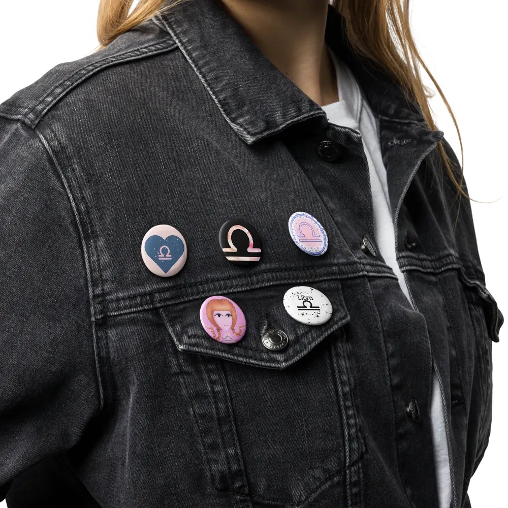 Libra Constellation Pin Buttons product image (17)