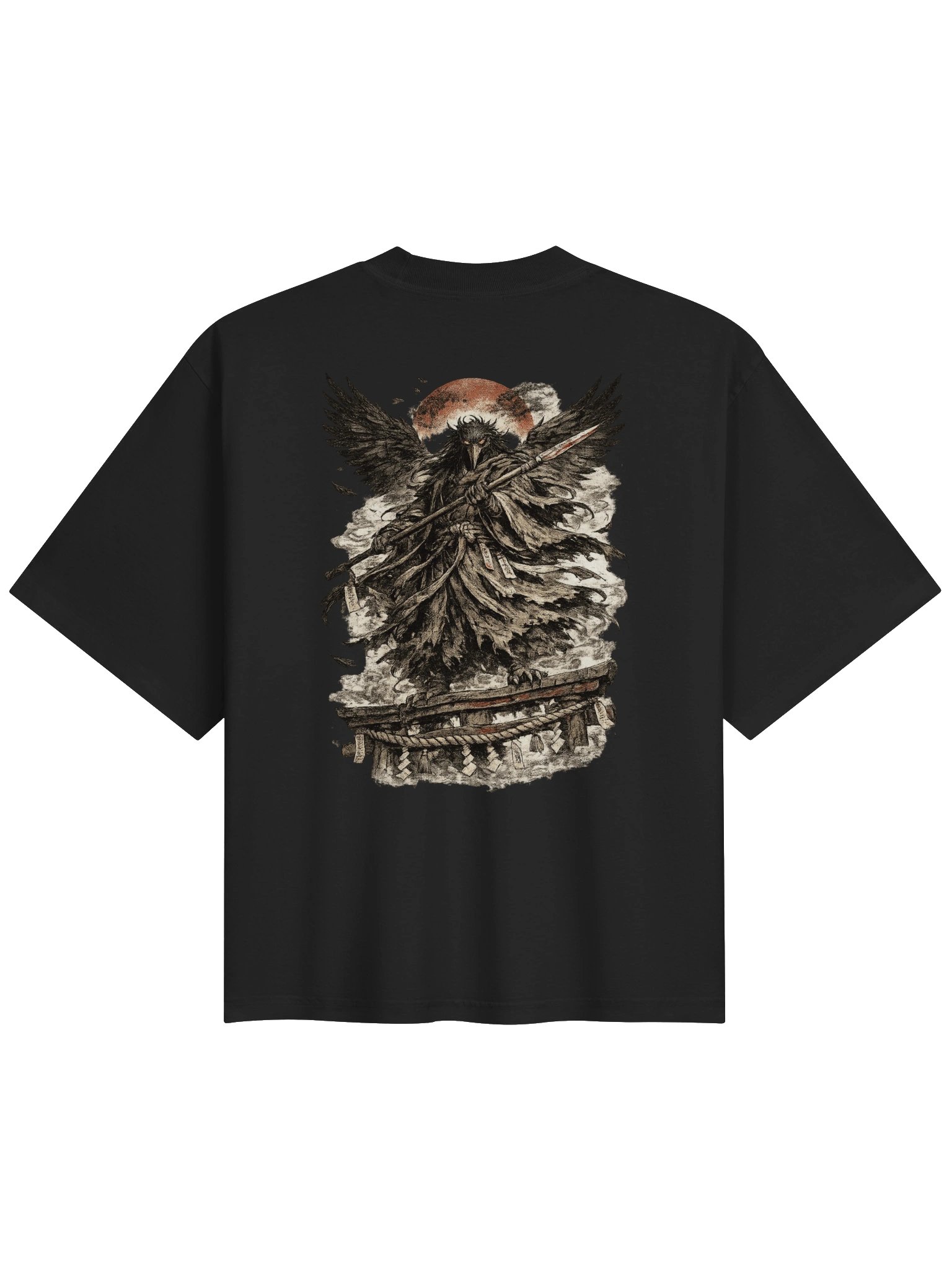 Tengu Revenant – Japanese Mythology Oversized Graphic T-Shirt product image (2)