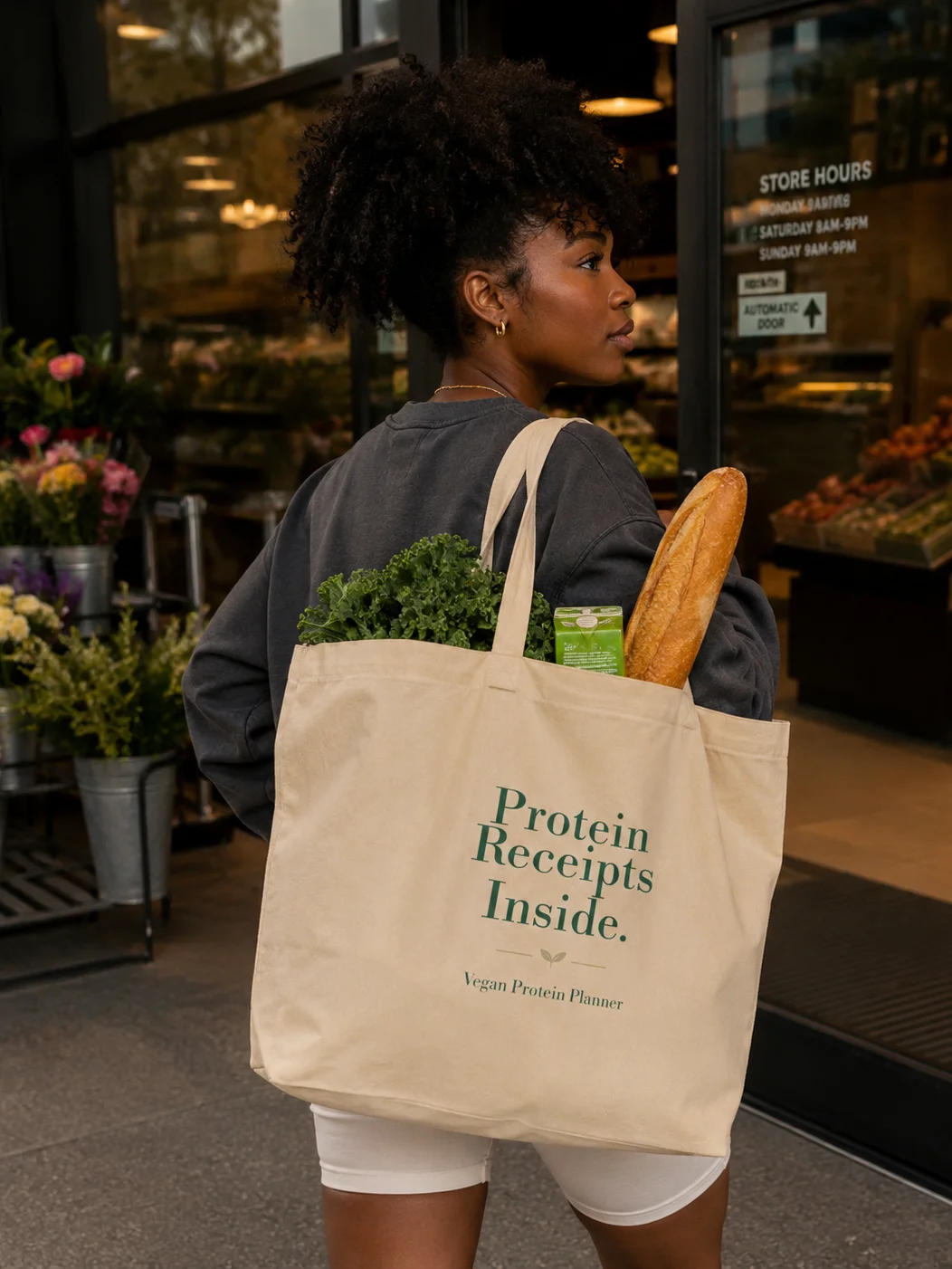 Protein Receipts Inside Organic Cotton Tote Bag – Natural product image (1)