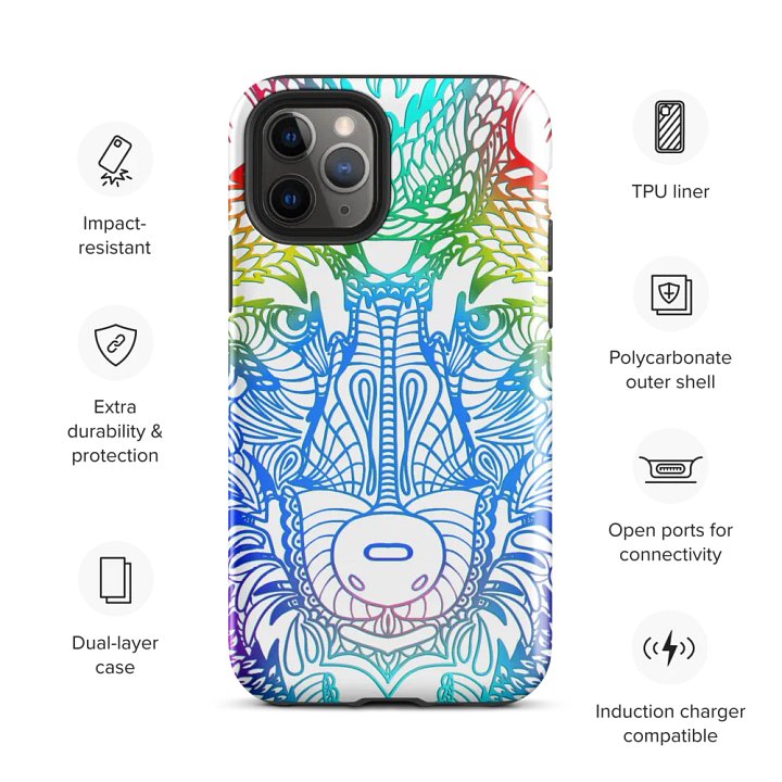 Wolf Head Blue Mandala Phone Case product image (1)