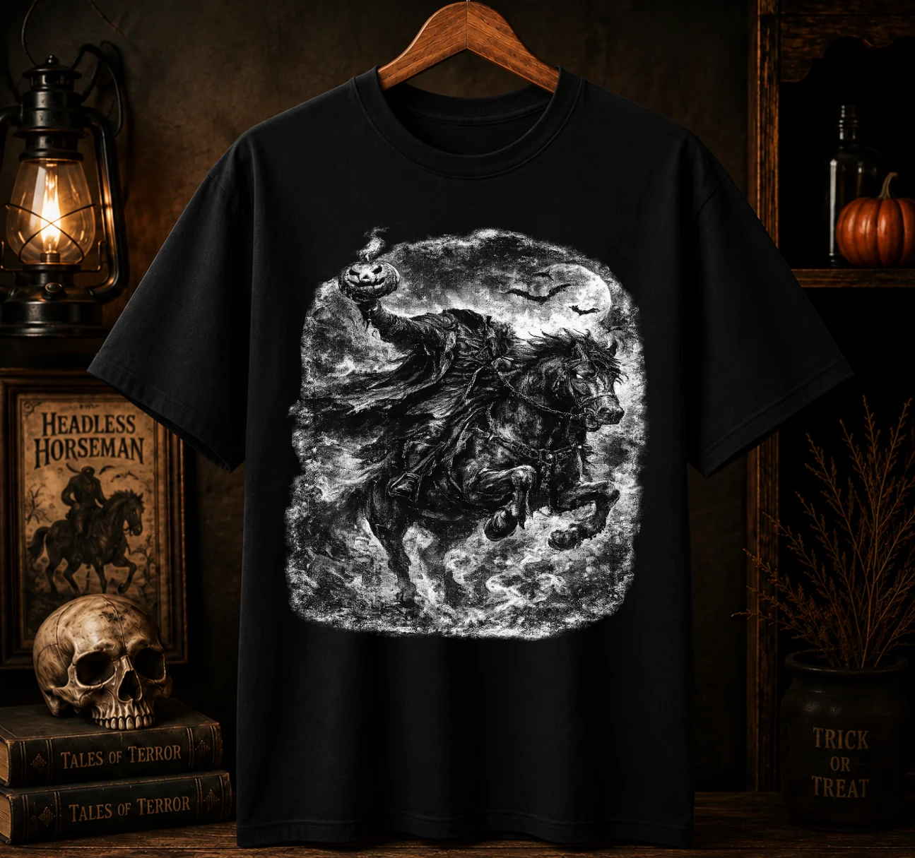Headless Horseman Graphic Tee | Vintage Halloween Gothic Shirt product image (1)