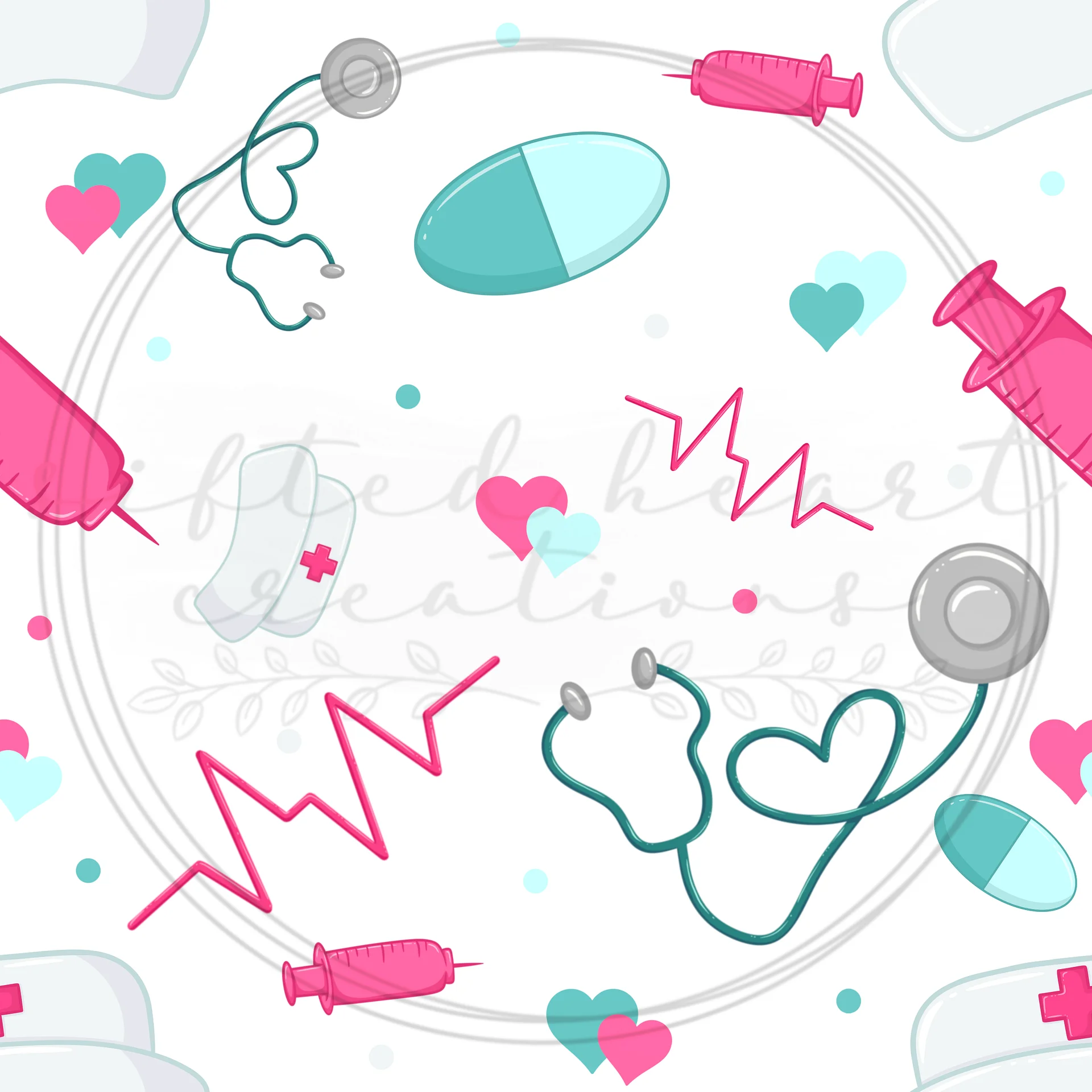 Nursing Themed Seamless Pattern product image (1)