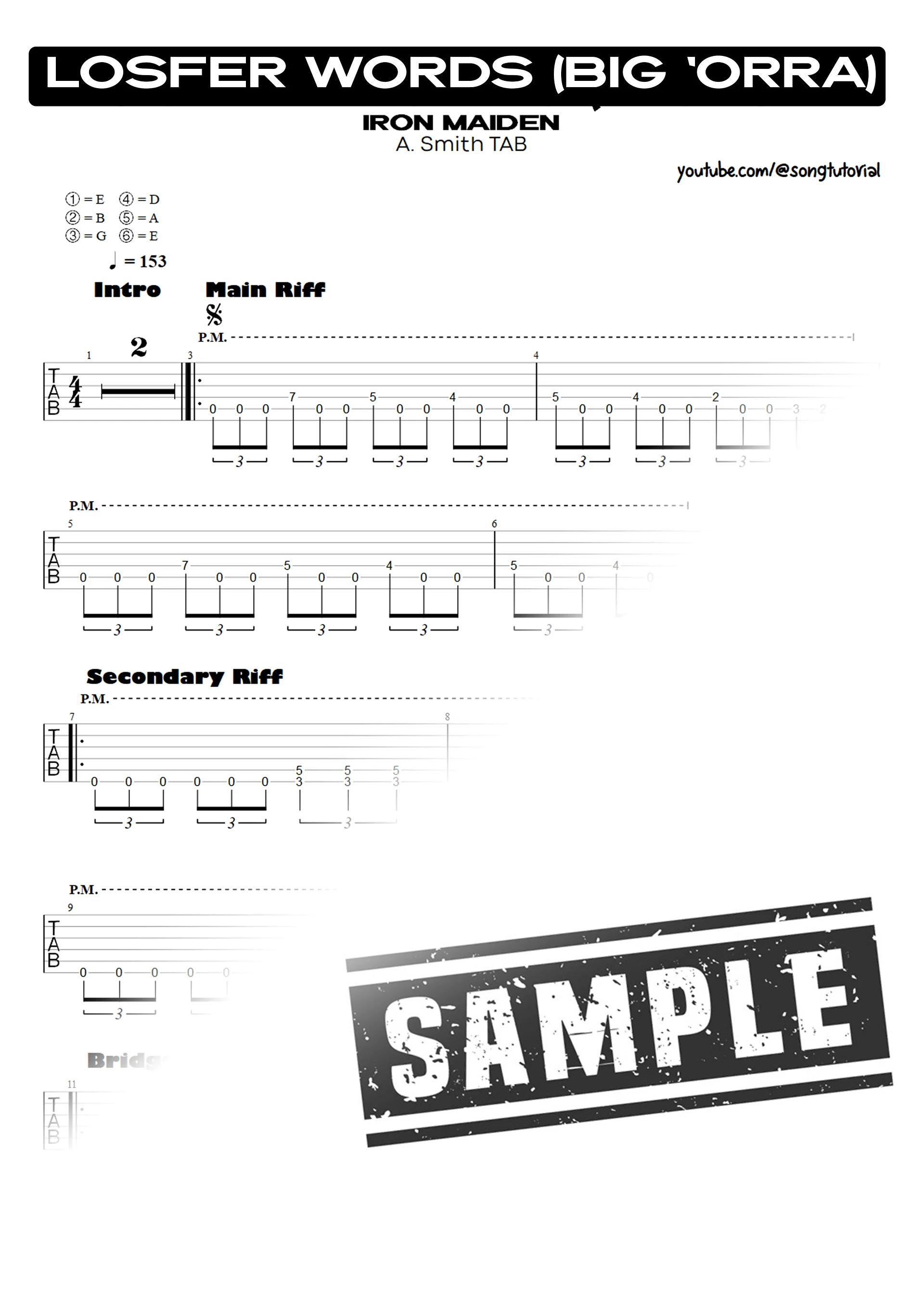 Losfer Words (Big 'Orra) | PDF Tab + Guitar Pro | Iron Maiden product image (2)