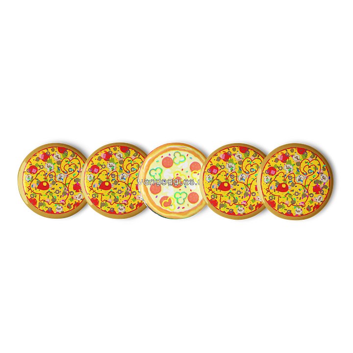 “one with everything” rainbow sprinkle deluxe vanny pizza graphic button set product image (1)