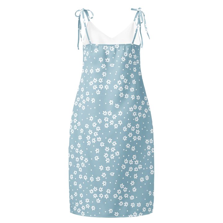 Baby Blue Daisy Tie-Strap Slip Dress product image (2)
