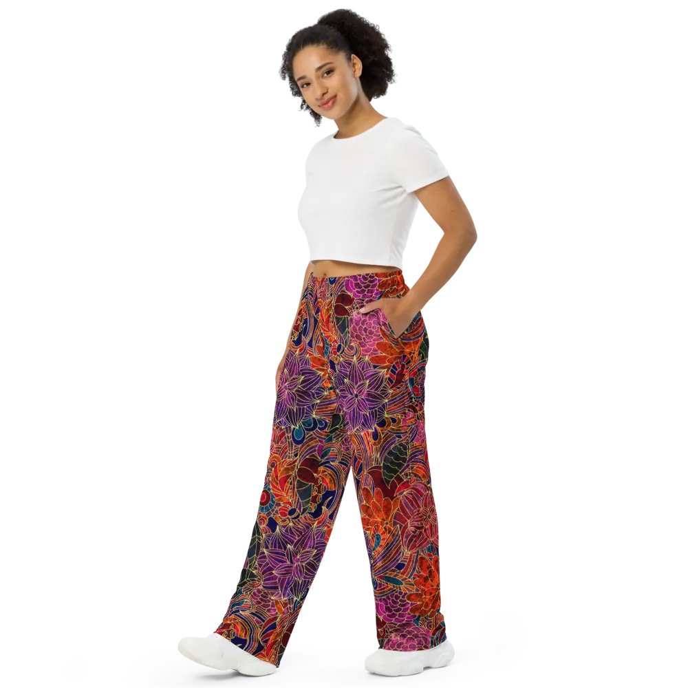 Golden Floral Wideleg Pants product image (4)