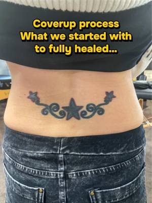 This video shows the process of doing a coverup tattoo from start to fully healed. Design flexibility, stencil placement and the ability to alter or freehand elements in the moment are essential to a successful coverup. This one was especially challenging because the original tattoo was still so dark and heavy, there was some scarring and thick red outlines to deal with, and we didn’t have a ton of room to work with as the client didn’t want to go lower or wider with the new design. Using solid opaque color in the butterfly and organic elements helped make this work. #coveruptattoo #butterflytattoo #beforeandafter #healedtattoo #losangelestattooartist 