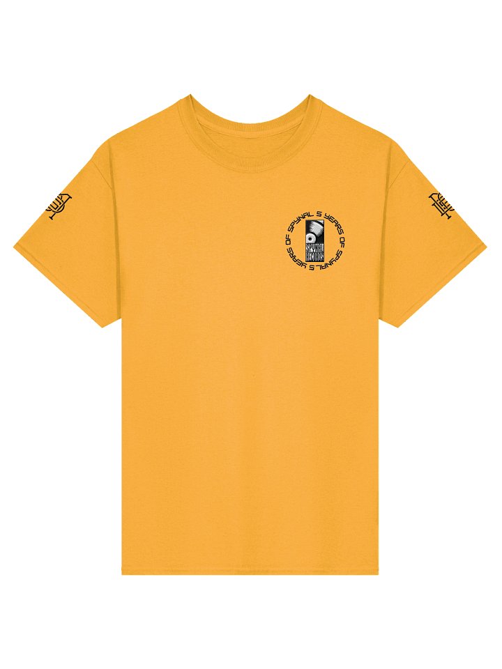 5 YRS SPYNAL x CUSSDEM Embroidered Unisex Heavyweight Tee Gold/White product image (1)