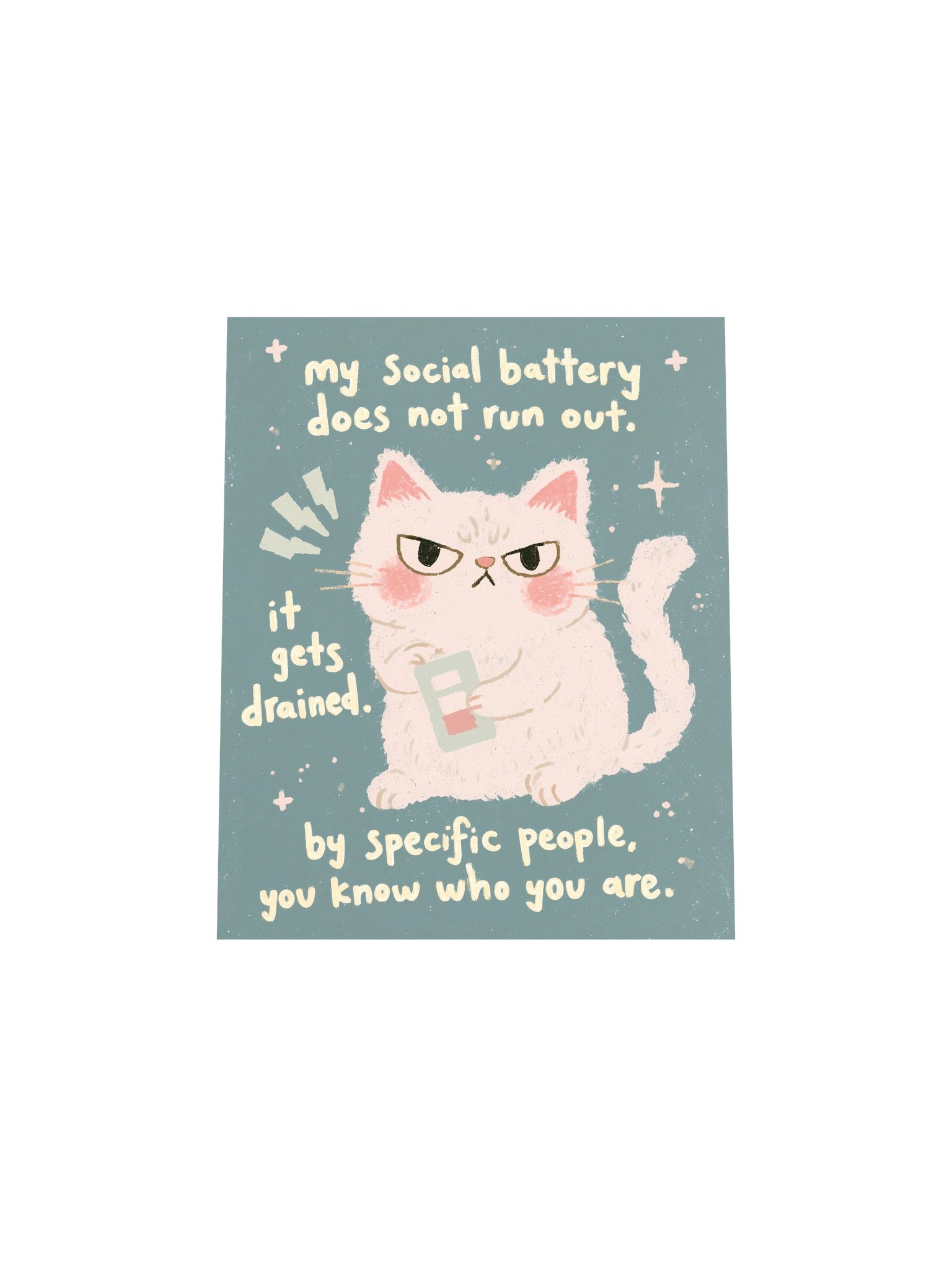 Social Battery Cat Poster product image (19)