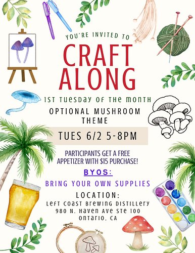 Our next Craft Along is a special one! We're celebrating one year of meetups at @leftcoastbrewing_ontario *and* encouraging f...