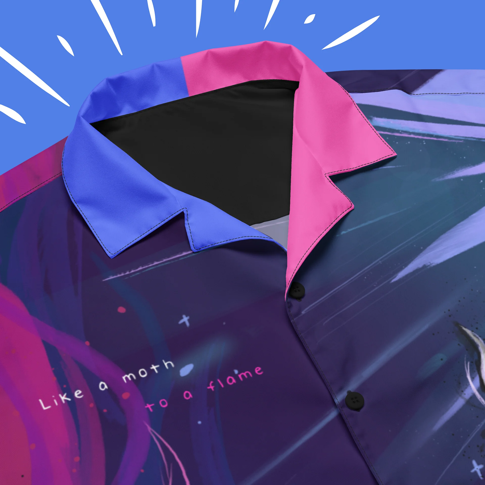 Omnisexual Subtle Pride Mothman Button Up Shirt product image (7)