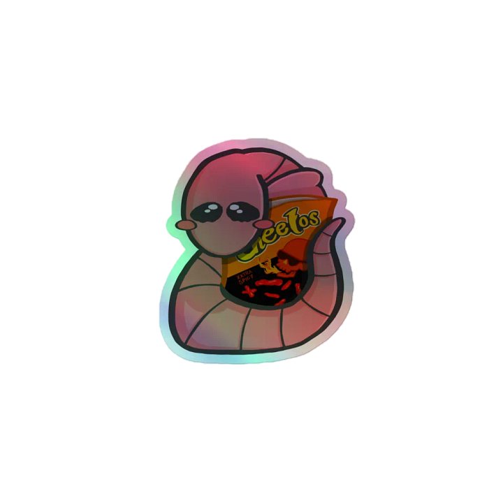 Holo Spicy Worm Sticker product image (1)
