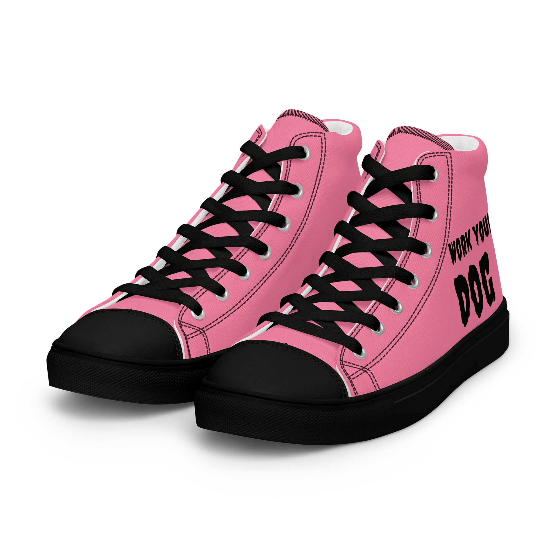 WORK YOUR DOG — Retro Graphic Women's High-Top Sneakers product image (6)